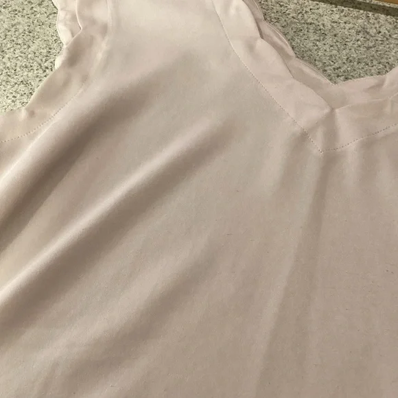 Express Light Pink Scalloped Top - Picture 7 of 10